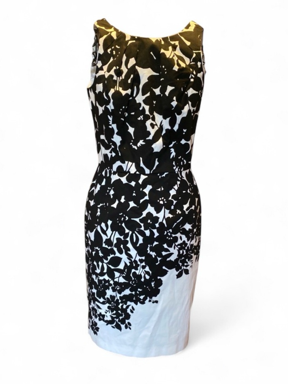 White House Black Market floral sheath sleeveless midi dress, size 4